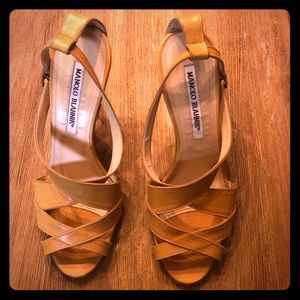 Manolo Blahnik Nude Strappy Heels